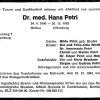 Petri Hans 1900-1982 Todesanzeige